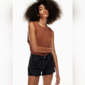 Aritzia Denim Forum The Ex Biyfriend Short size 27 Black wash